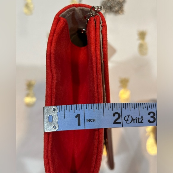 Tamaris Clutch, Red, feels like suede. NWT. - Picture 3 of 14